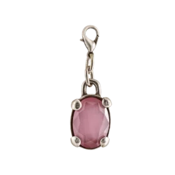Pink Diamond Charm Silver