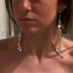 Fashion Clothing Store 9 Tinsel Silver Earrings