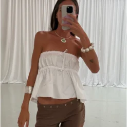 Camila Cream Top/Skirt -Fashion Clothing Store Frame 17