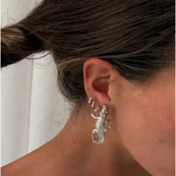 Crocodile Silver Earrings -Fashion Clothing Store Frame 32