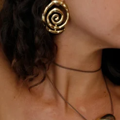 Golden Twirl Earrings 10 Golden Twirl Earrings -Fashion Clothing Store GoldenTwirlEarrings 1