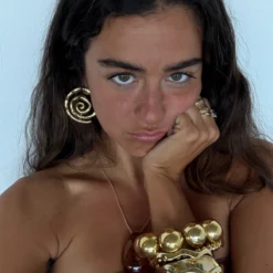 Golden Twirl Earrings