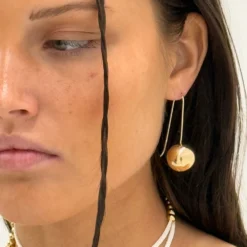 Cereza Gold Earrings -Fashion Clothing Store IMG 0298 6c21171f 6424 4b13 9e11 16c6f328648b