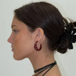 Mari Carmen Garnet Hoops -Fashion Clothing Store IMG 0680