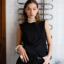 Candy Cane Silver Necklace -Fashion Clothing Store IMG 9952