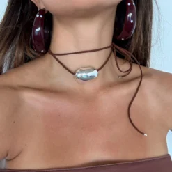 Mari Carmen Garnet Big Hoops -Fashion Clothing Store MariCarmenGarnetBigHoops 1