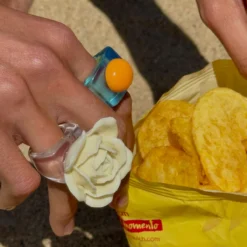 Peach Pop Blue Ring -Fashion Clothing Store PeachPopBlueRing 4